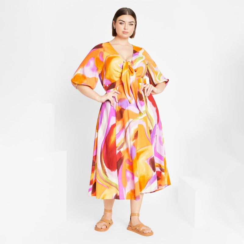 Women's Swirl Tie Print Dress