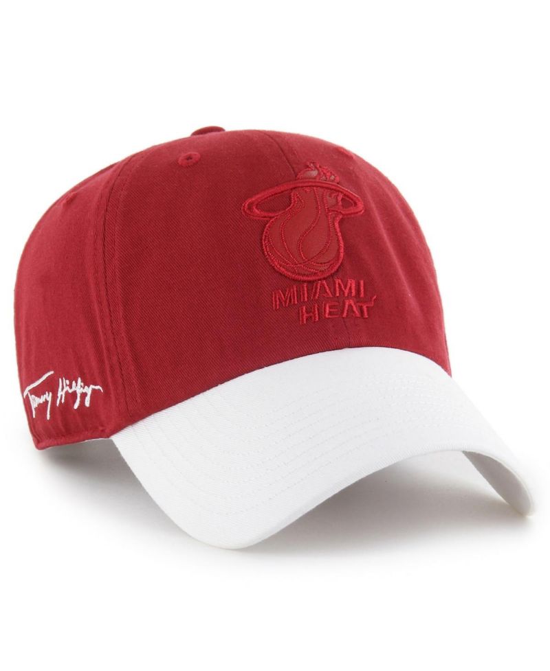 Men's x Tommy Hilfiger Red/White Miami Heat Courtside Cleanup Adjustable Hat