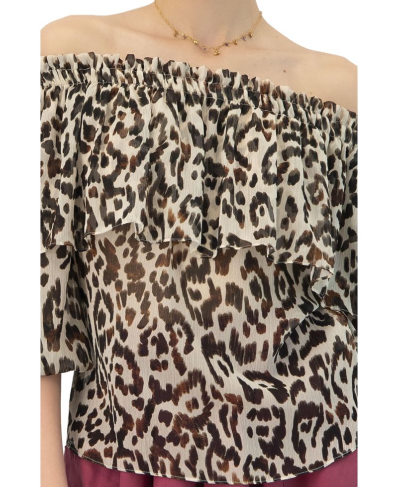 Women's Bardot Animal Print Blouse