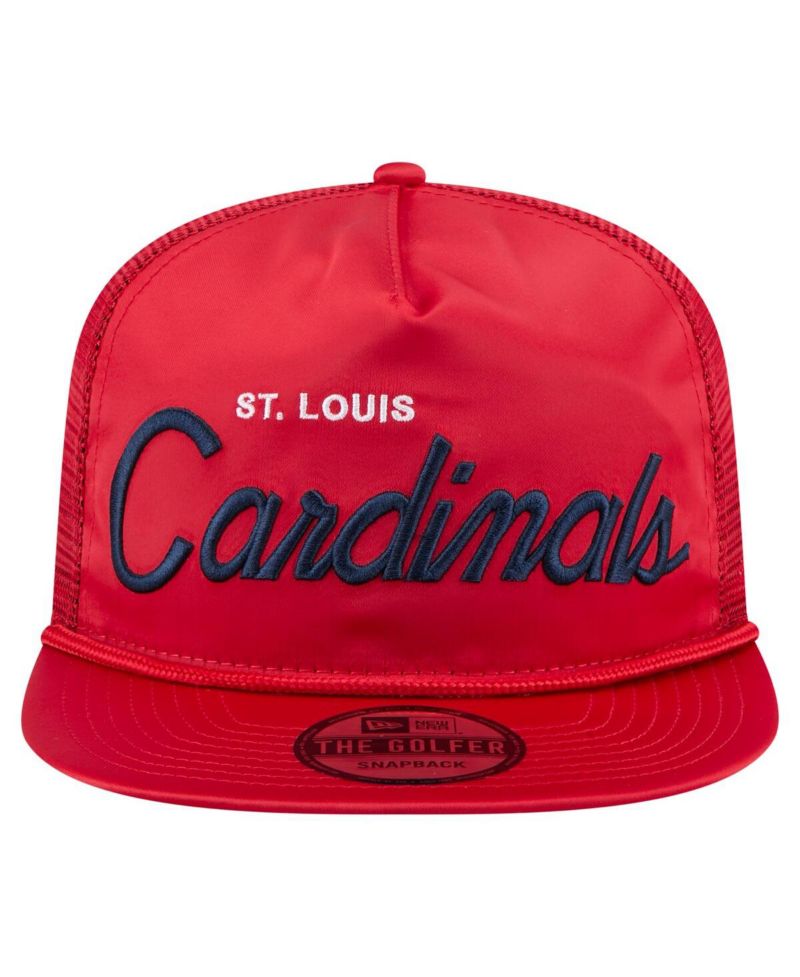 Men's Red St. Louis Cardinals Retro Satin Script Golfer Adjustable Hat