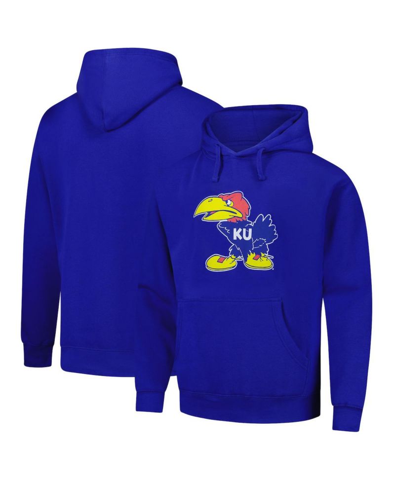 Men's Royal Kansas Jayhawks Logo Essential Fleece 2.0 Pullover Hoodie