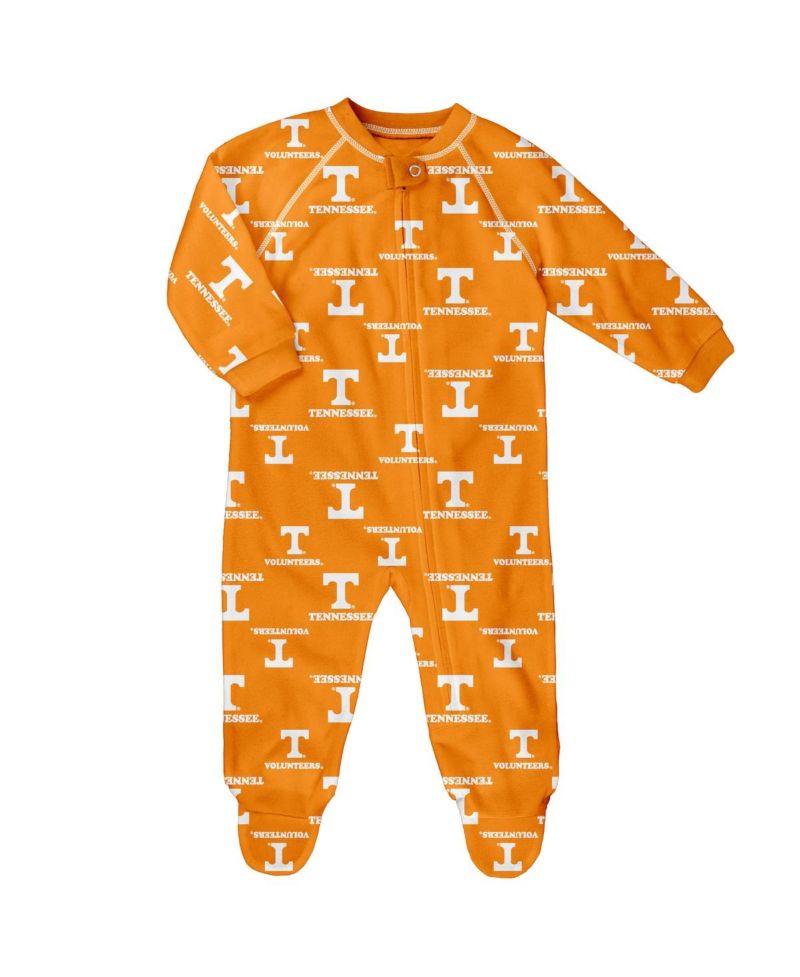 Baby Boys and Girls Orange Tennessee Volunteers All-Over Print Raglan Full-Zip Coverall