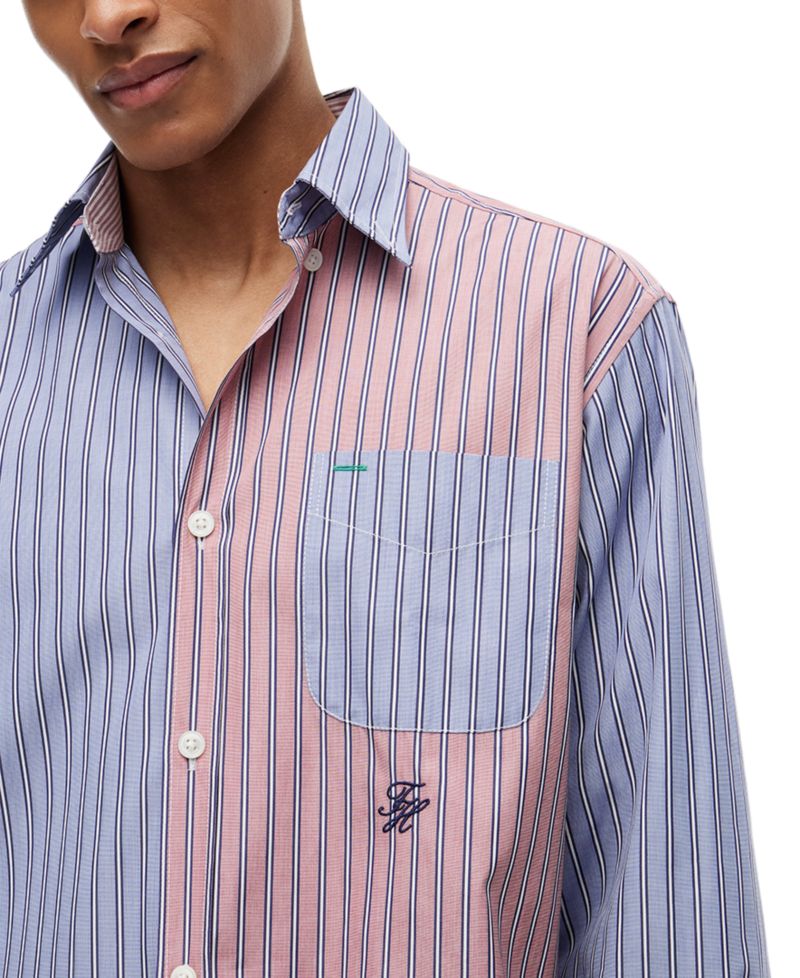 Men's Long-Sleeve Stripe Block Shirt