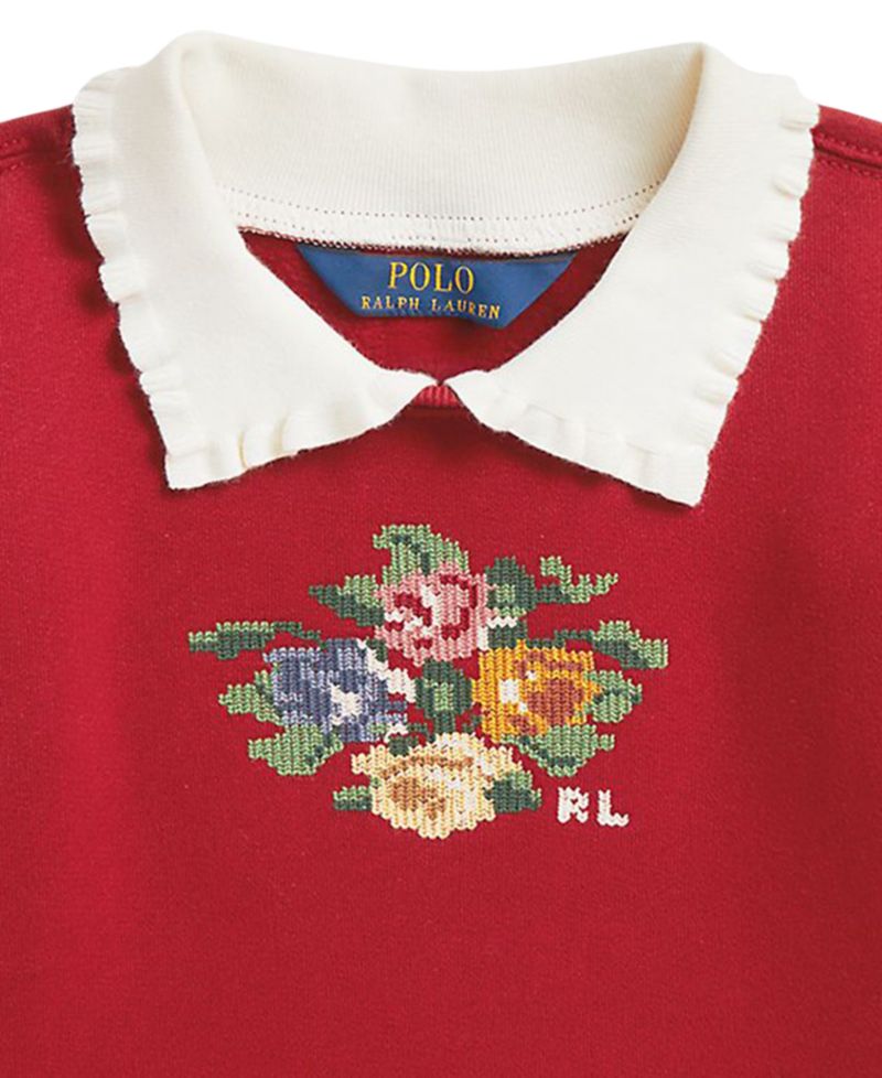 Girls' 2T-6X Collared Fleece Sweatshirt