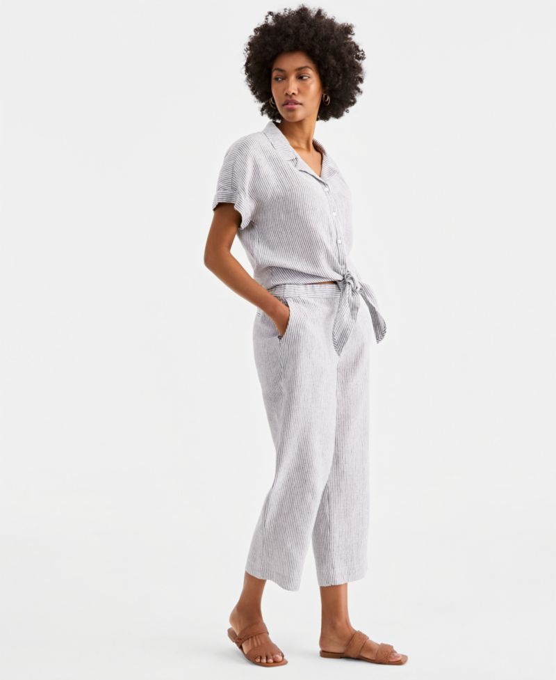Women's Lined Printed Cropped Pants
