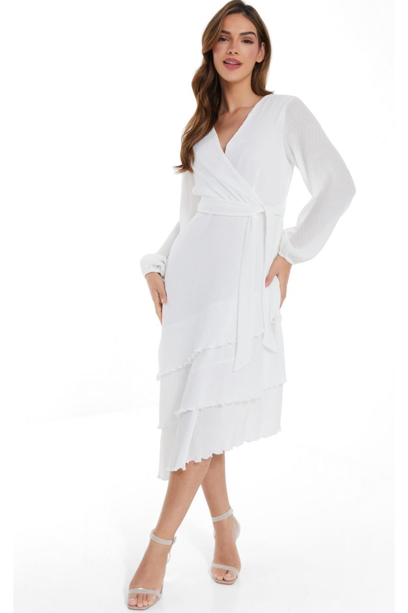 Women's Crinkle Chiffon Asymmetric Wrap Dress