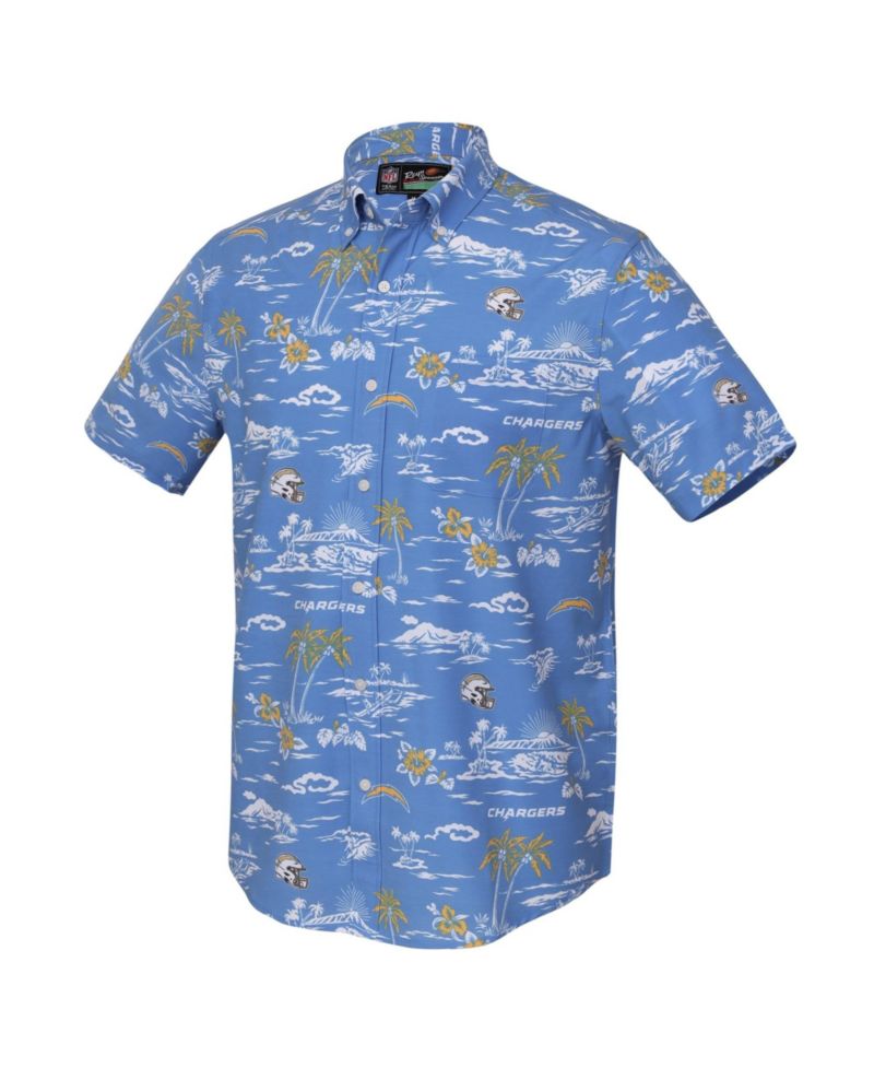 Men's Royal Los Angeles Chargers Kekai Performance Button-Down Top