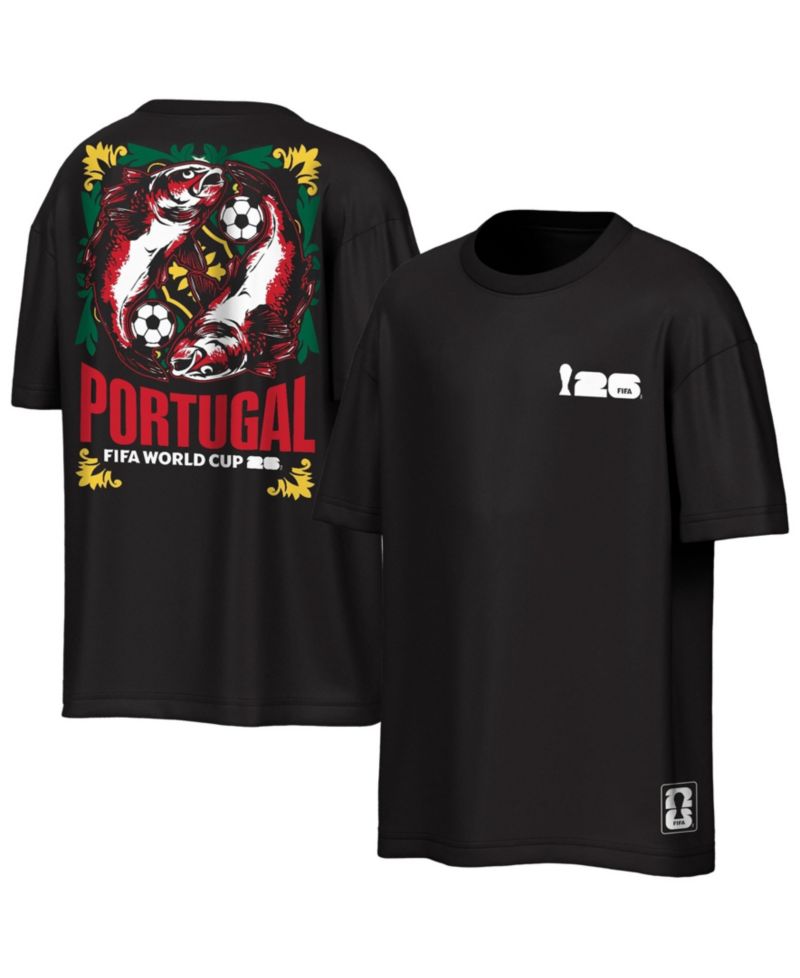 Men's Black Portugal FIFA World Cup 2026 Rally Oversized T-Shirt