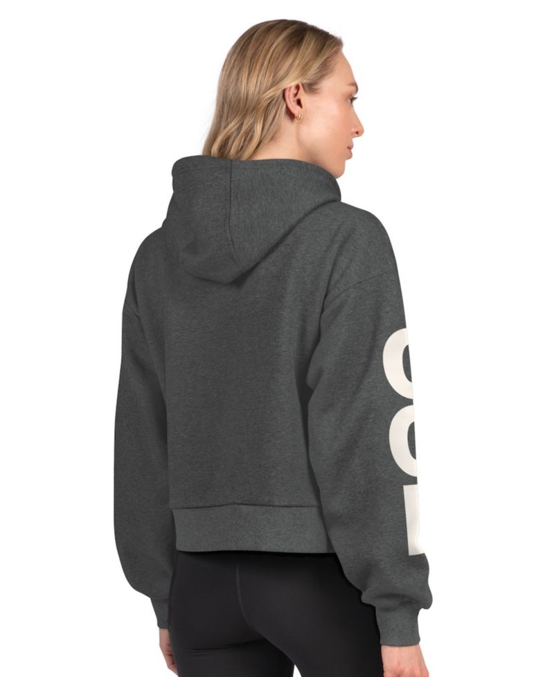 Women's Heather Charcoal Colorado Avalanche Star Player Cropped Fleece Hoodie