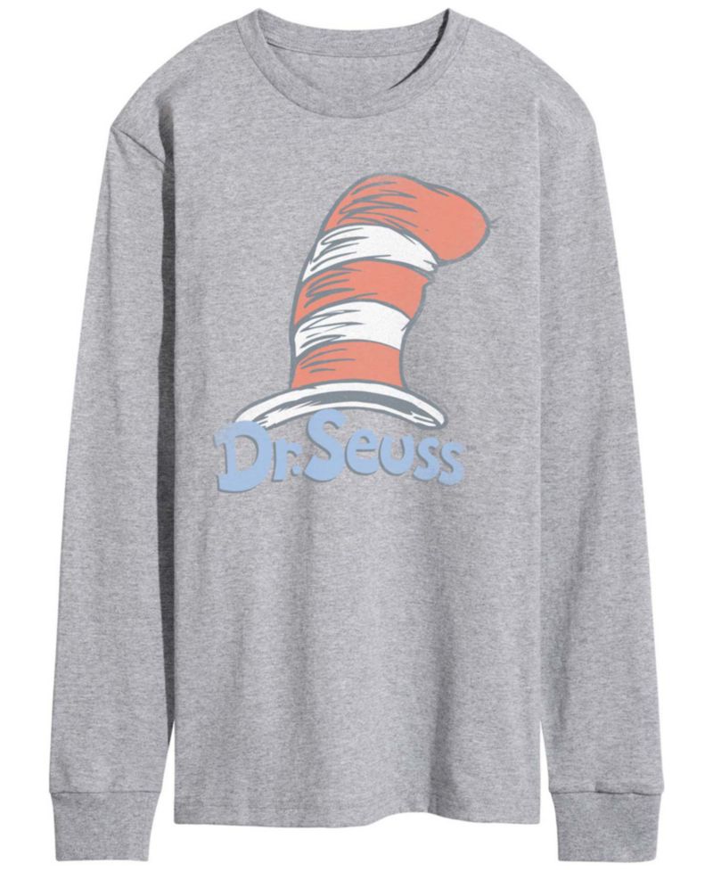 Men's Dr. Seuss Logo Vintage Faded Long-Sleeve Graphic T-Shirt