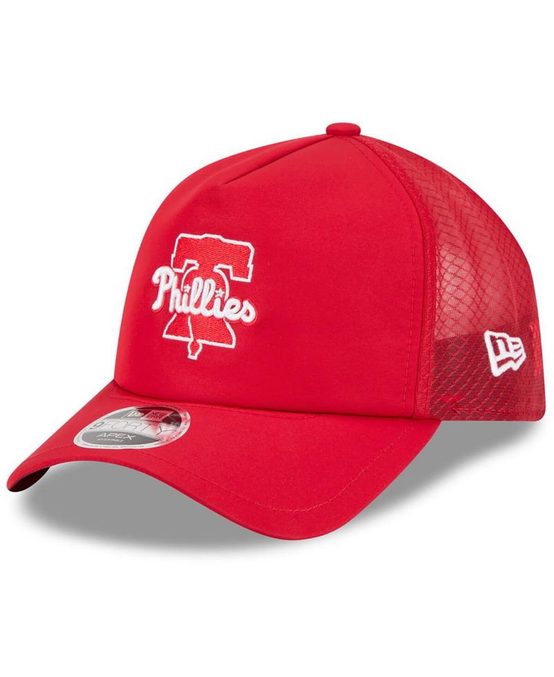 Men's Red Philadelphia Phillies 2026 Batting Practice Alternate Apex 9FORTY Adjustable Hat