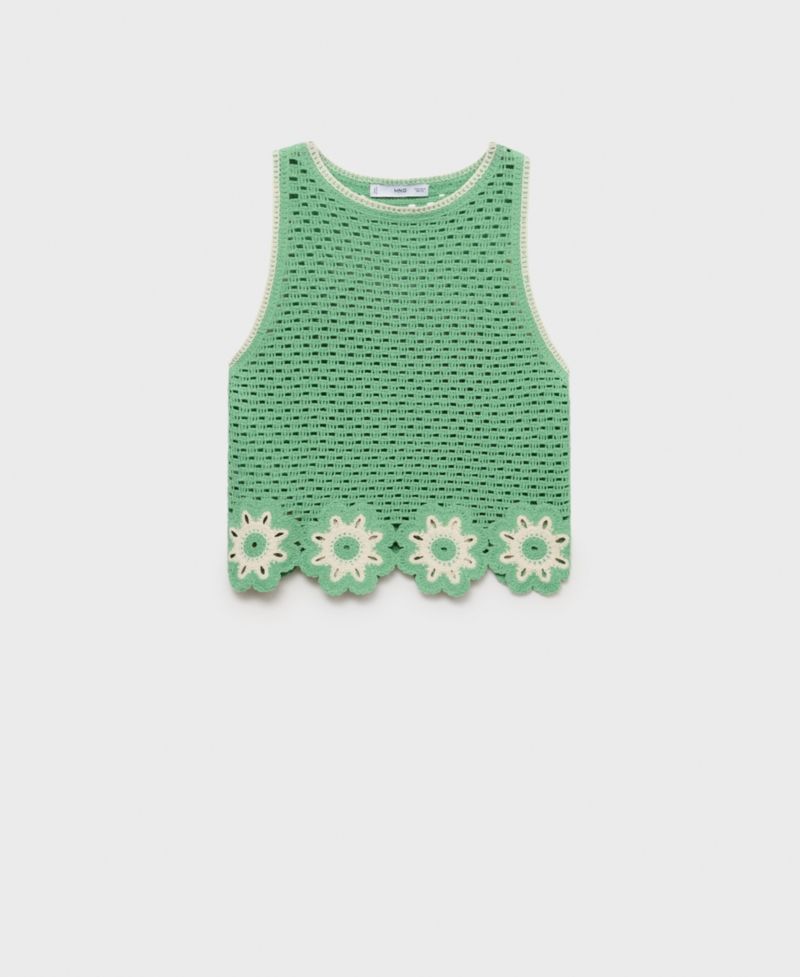 Women's Floral Finishes Crochet Top