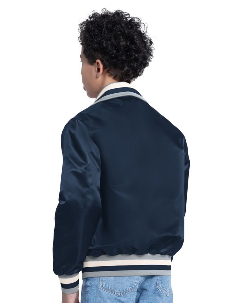 Big Boys and Girls Navy New York Yankees The Captain Jr. Cooperstown Collection Full-Zip Varsity Jacket