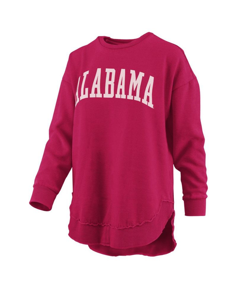 Women's Crimson Alabama Crimson Tide M&eacute;lange Poncho Vintage Fleece Long Sleeve Pullover Sweatshirt