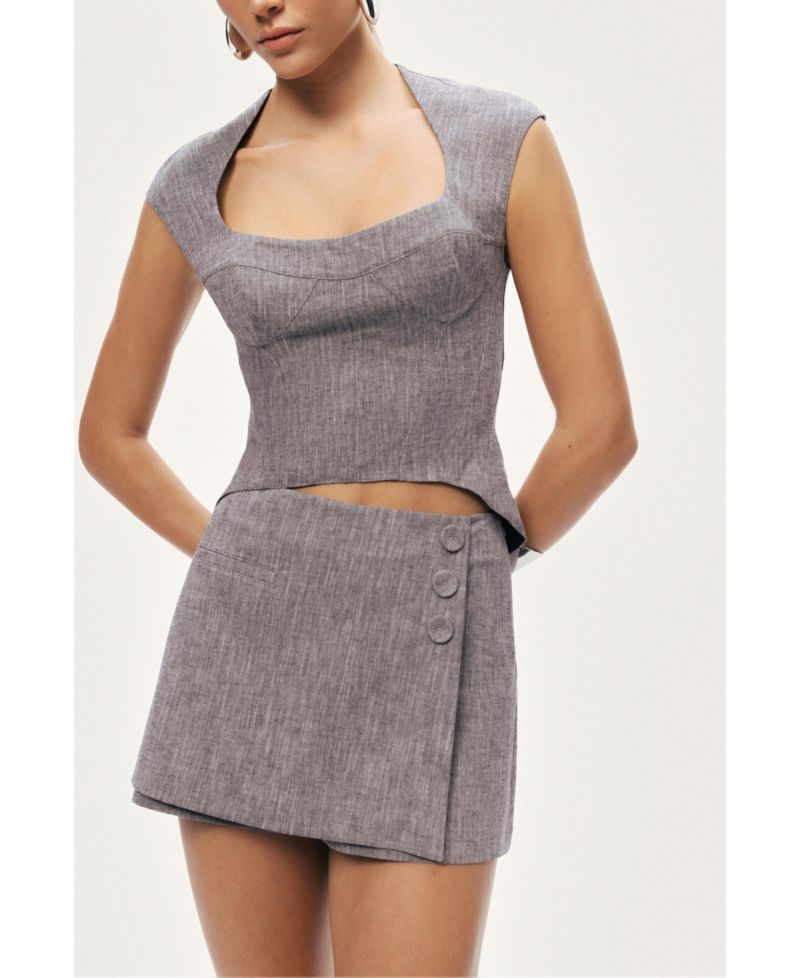 Women's Open-Back Tailored Top