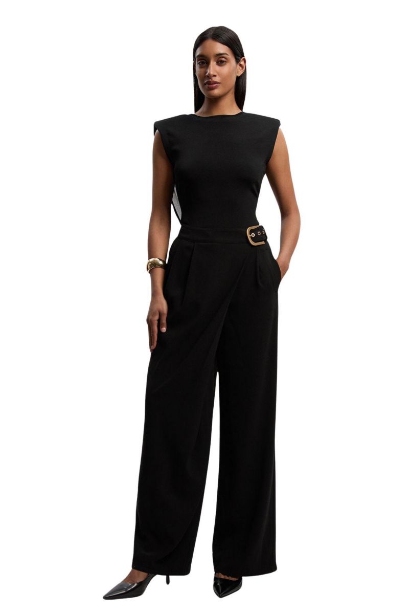 Women's Tailored Crepe Buckle Trousers