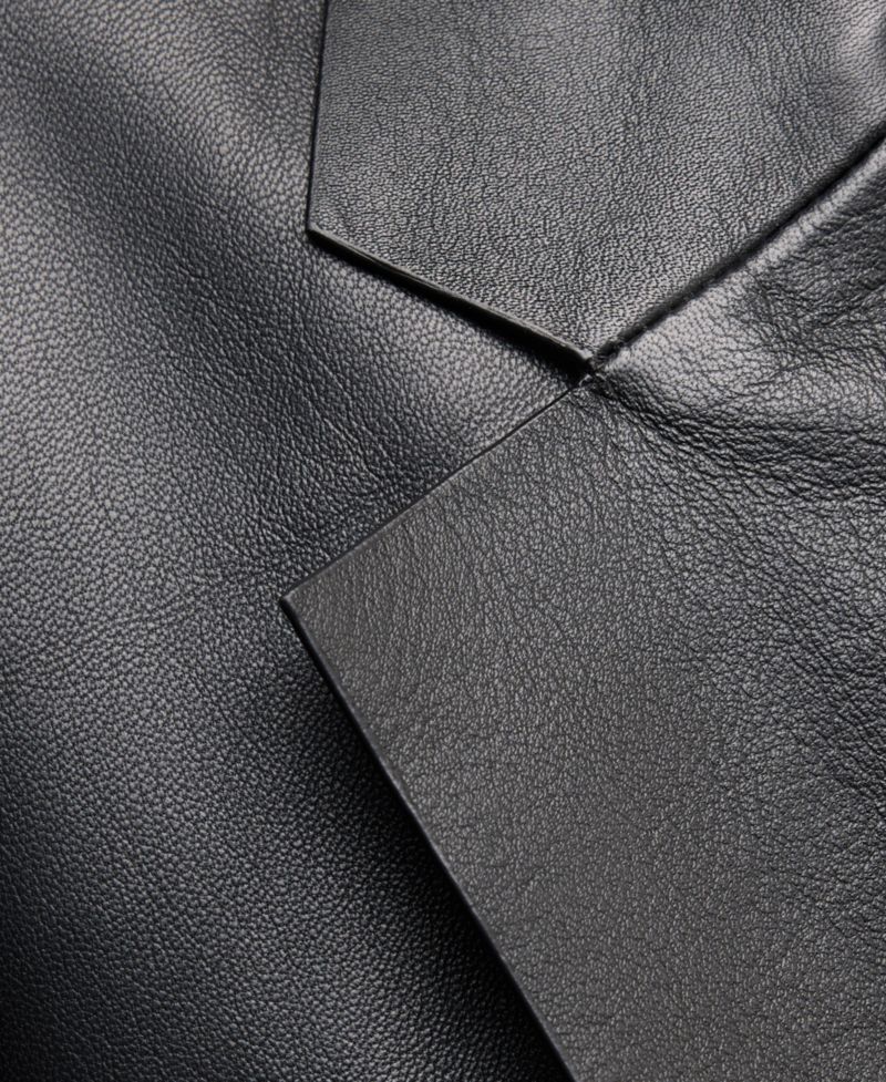 Women's Selection Leather Lapel-Collar V-Neck Fitted-Waist Coat