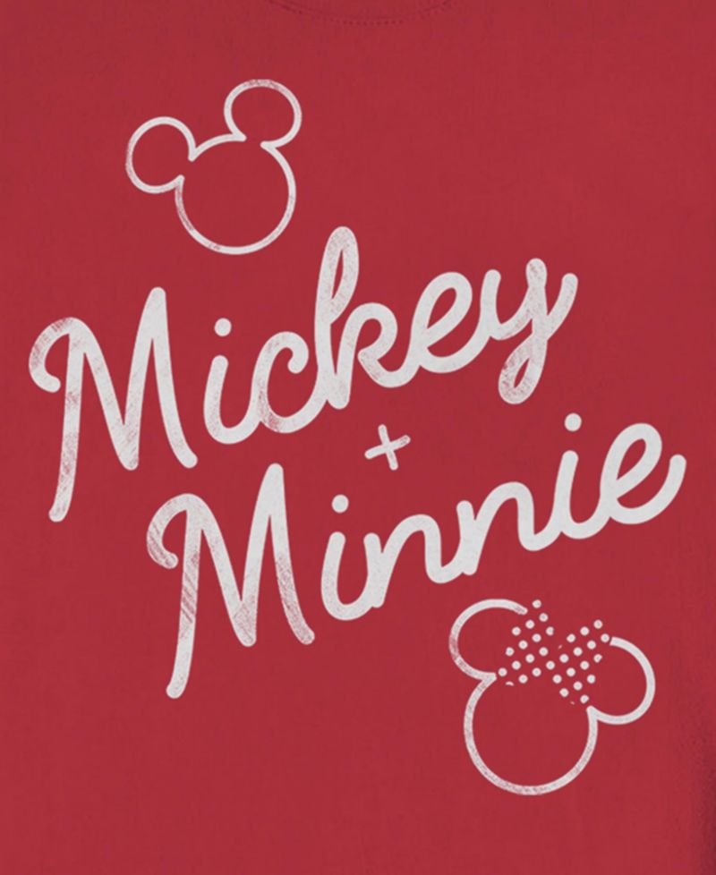 Men's Mickey & Minnie Signed Together Crew Fleece Pullover Sweatshirt