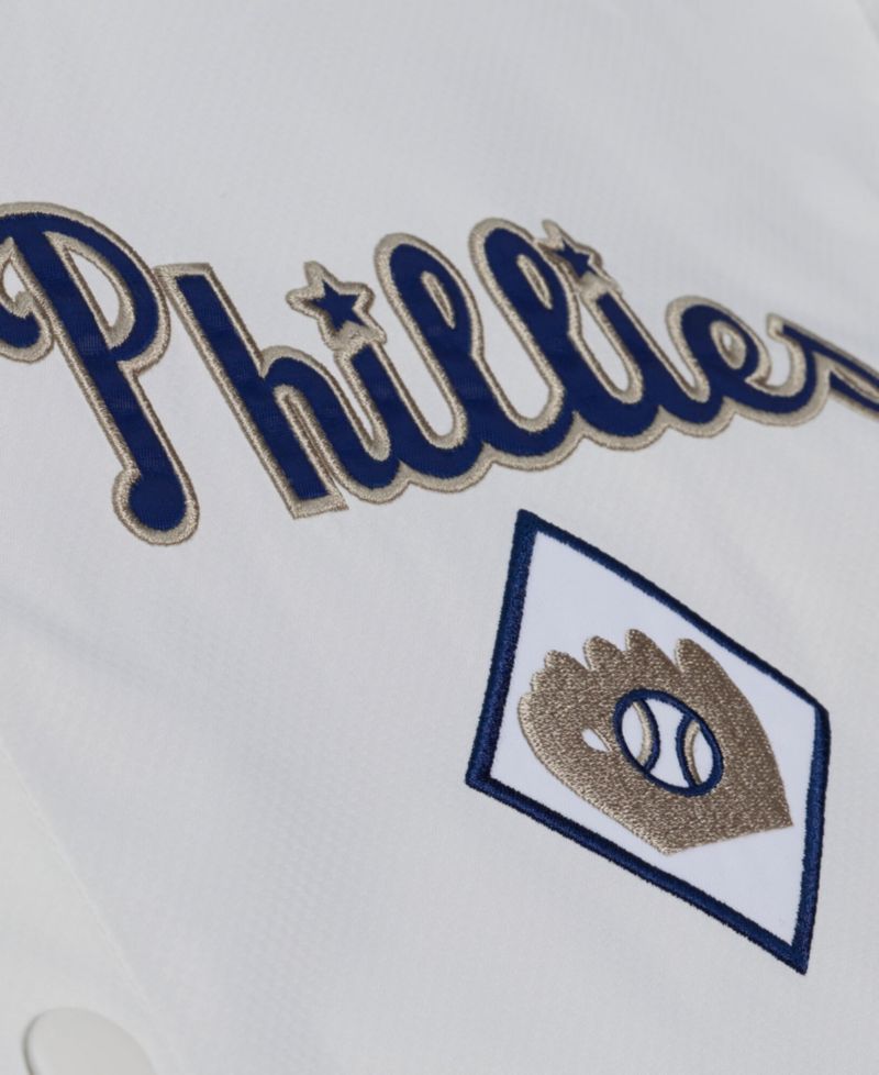 Men's Mitchell Ness White Philadelphia Phillies Yacht Rock Coaches Full-snap Hooded Windbreaker Jacket