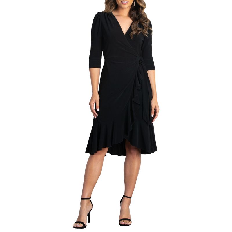 Women's Whimsy Ruffled Midi Wrap Dress