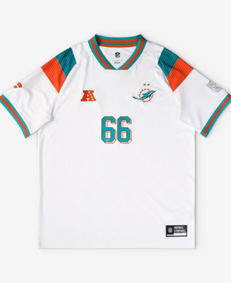 Men's White Miami Dolphins Football x Football V-Neck Fan Jersey