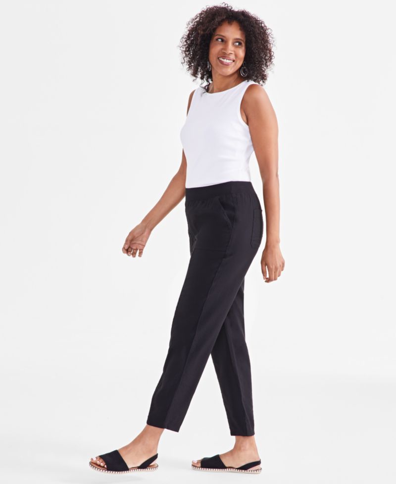 Petite Mid Rise Pull-On Ankle Pants