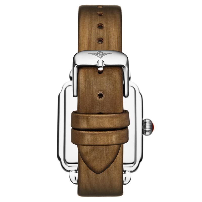 Elegant Women s Rectangular 35x47mm Dress Watch - Model 4060L.5, Rose Gold Crystal Bezel, Silver Case, Brown Leather Strap