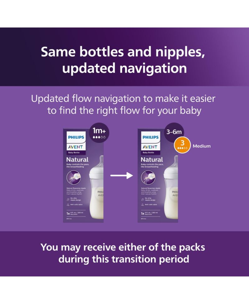 Baby Philips Natural Baby Bottles 3 Piece , 9oz