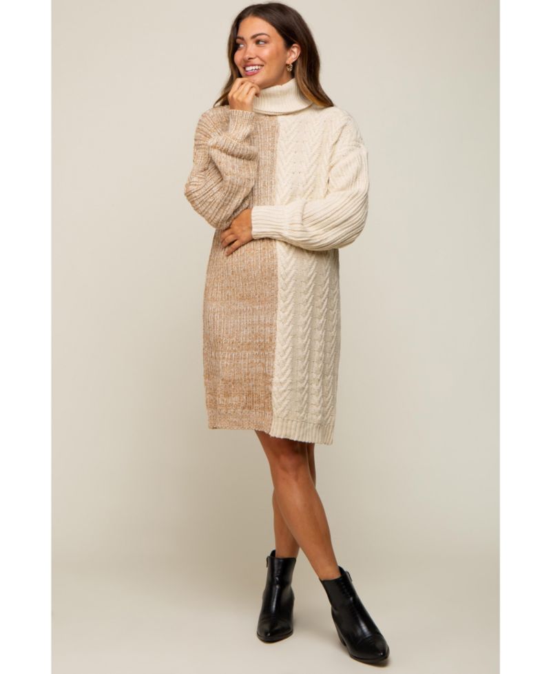 Maternity Turtleneck Sweater Dress