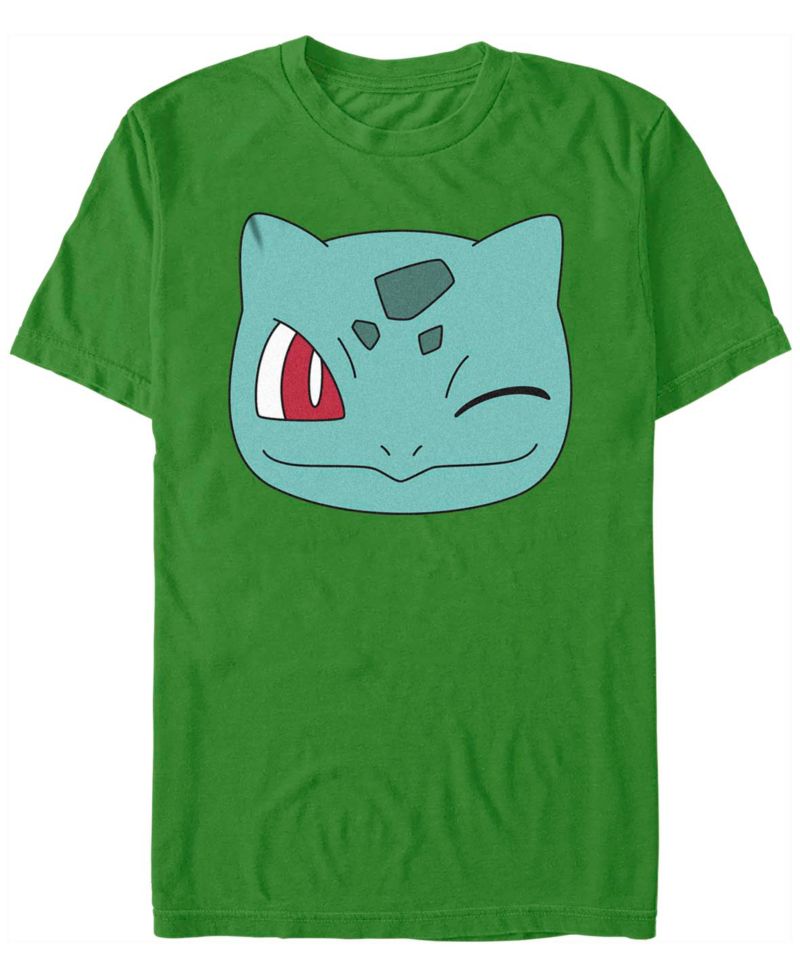 Men's Pokemon Bulbasaur Face Short Sleeve T-shirt