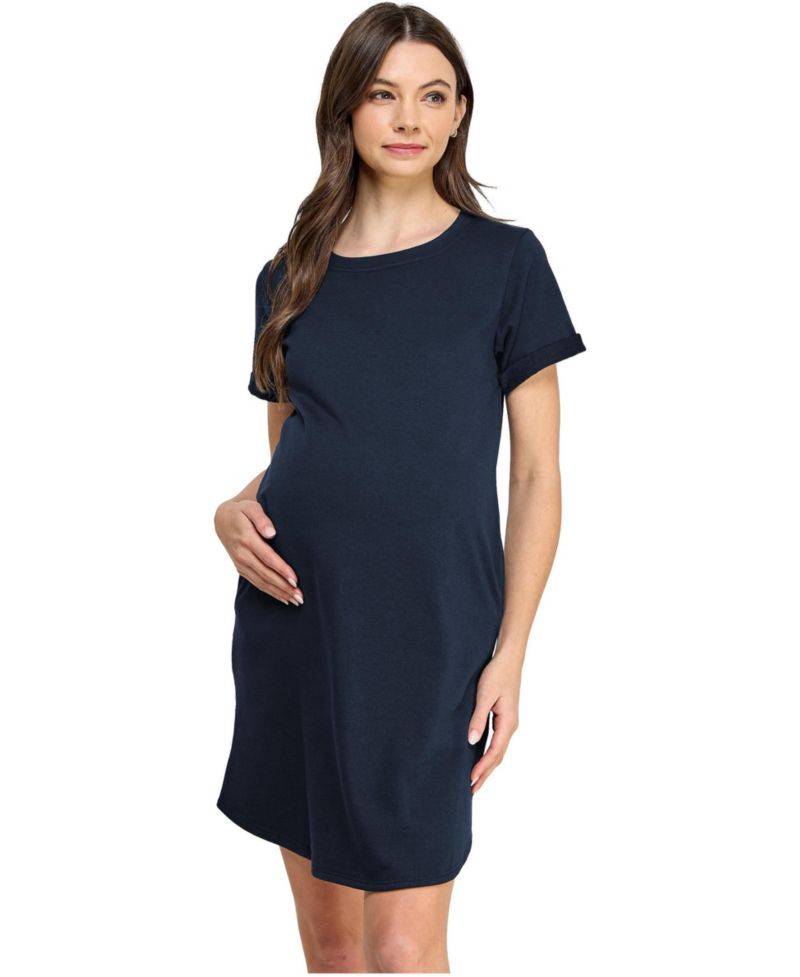 Women's Short Sleeve T-Shirt Dress with Pockets