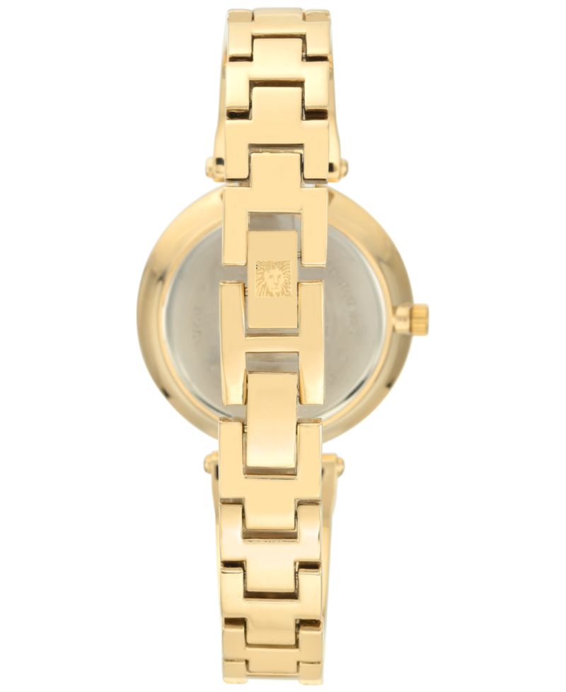 Women's Diamond Accent Gold-Tone and Ivory Bracelet Watch 34mm
