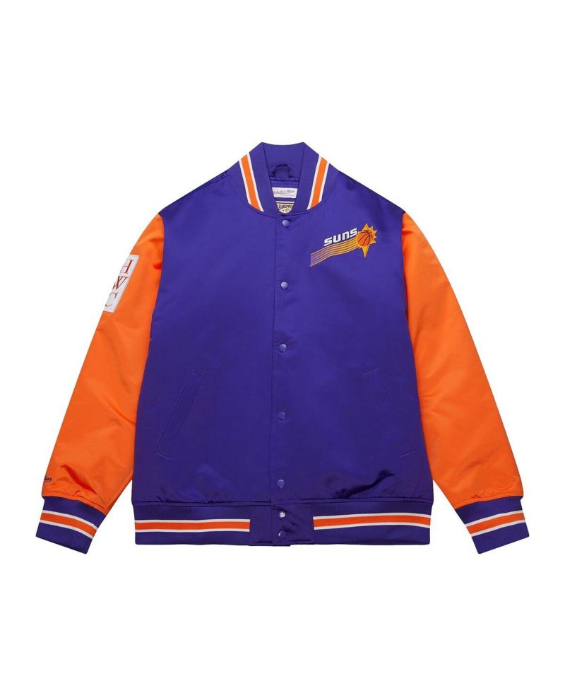 Men's Purple Phoenix Suns Hardwood Classic Primetime Full-Snap Satin Jacket