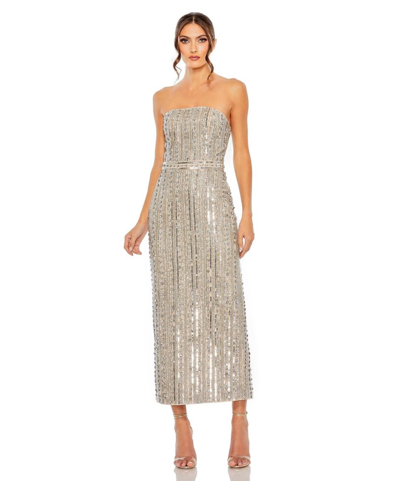Women's Embellished Strapless Column Dress