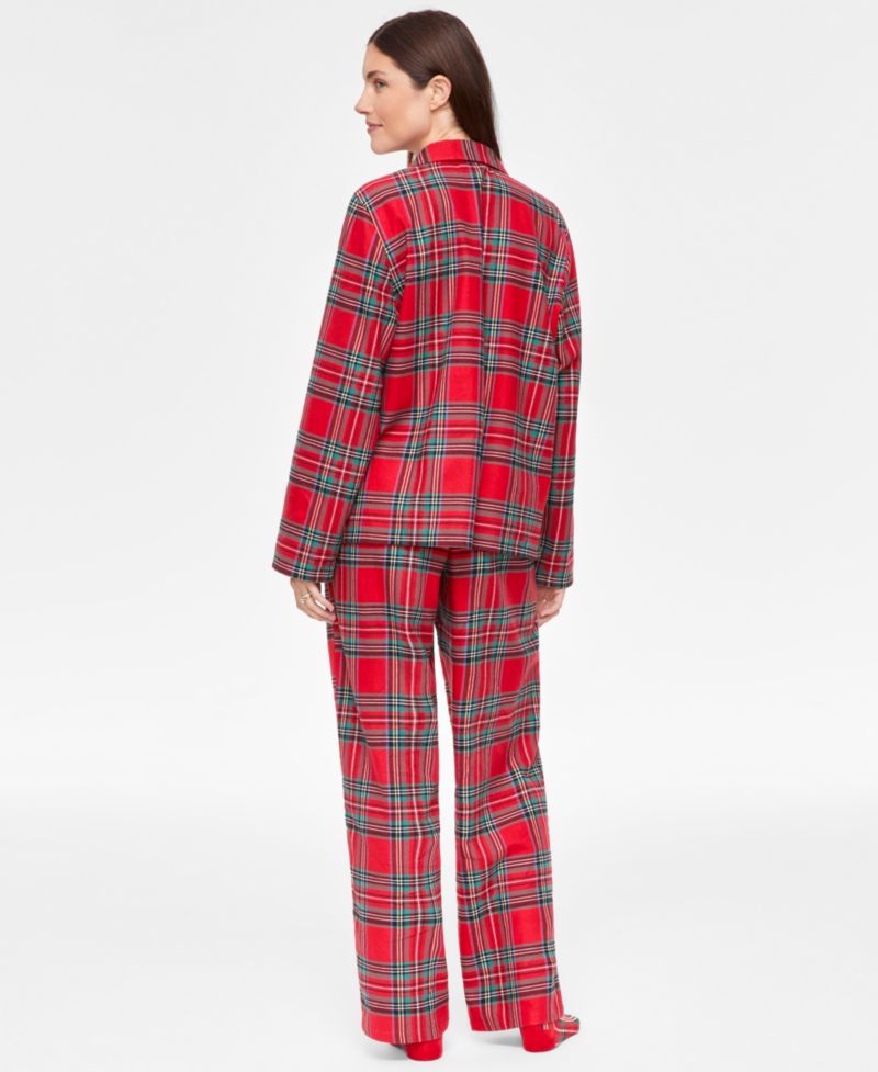 Women's Brinkley Plaid Notch Collar Matching Family Pajamas Set