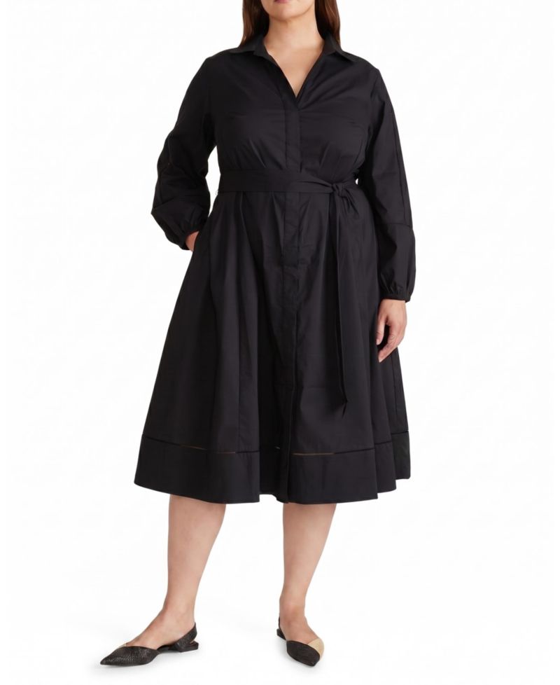 Women's Plus Size Yuli Stretch Poplin Shirtdress
