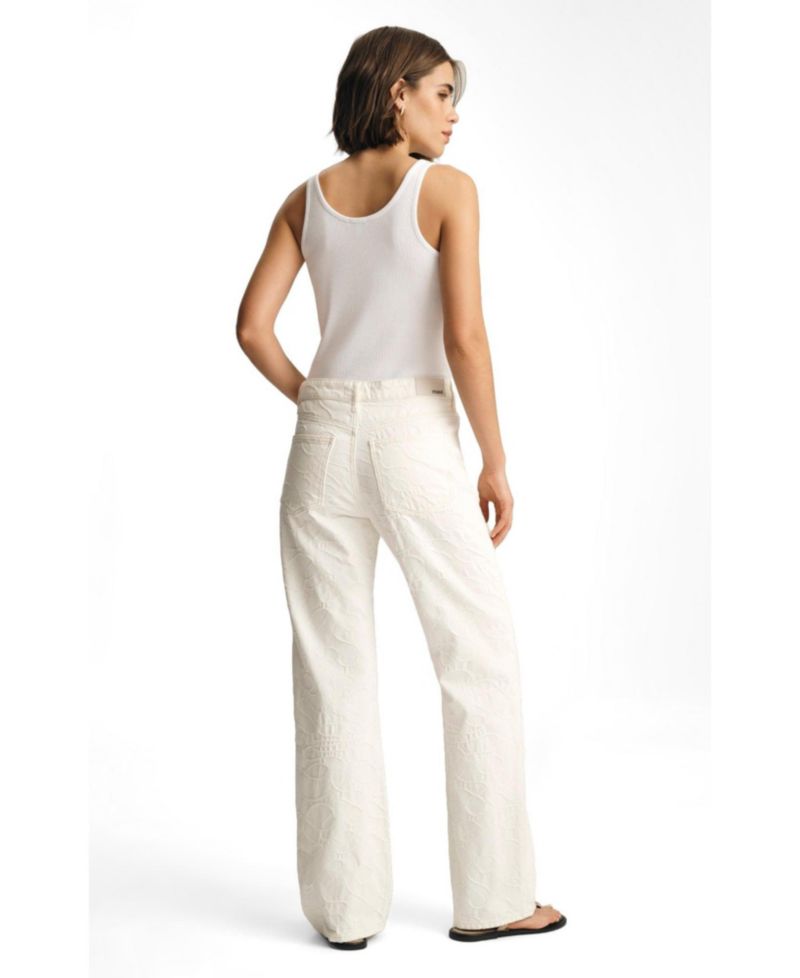 Women's Taylor High Rise Straight Leg In Beige Denim