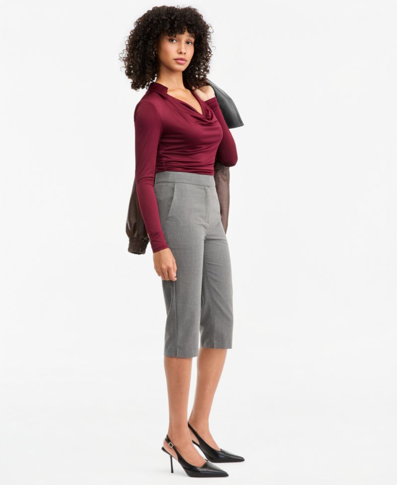 Women's Suiting Capri Mid-Rise Skinny-Leg Capris