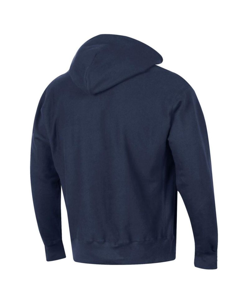 Men's Navy Detroit Tigers Reverse Weave Chenille Hoodie