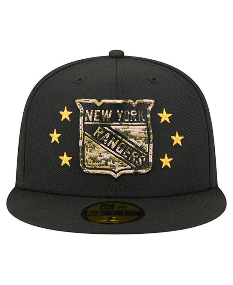 Men's Black New York Rangers Military Appreciation Digital Camo Stars 59FIFTY Fitted Hat