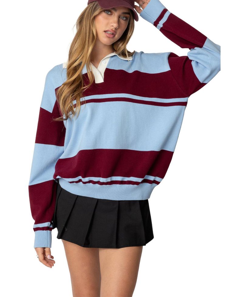 Women's Kian Striped Polo Sweater