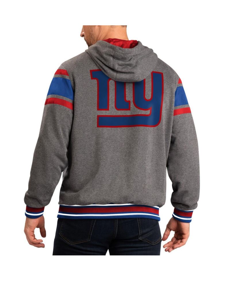 Men's Royal, Gray New York Giants Extreme Full Back Reversible Hoodie Full-Zip Jacket