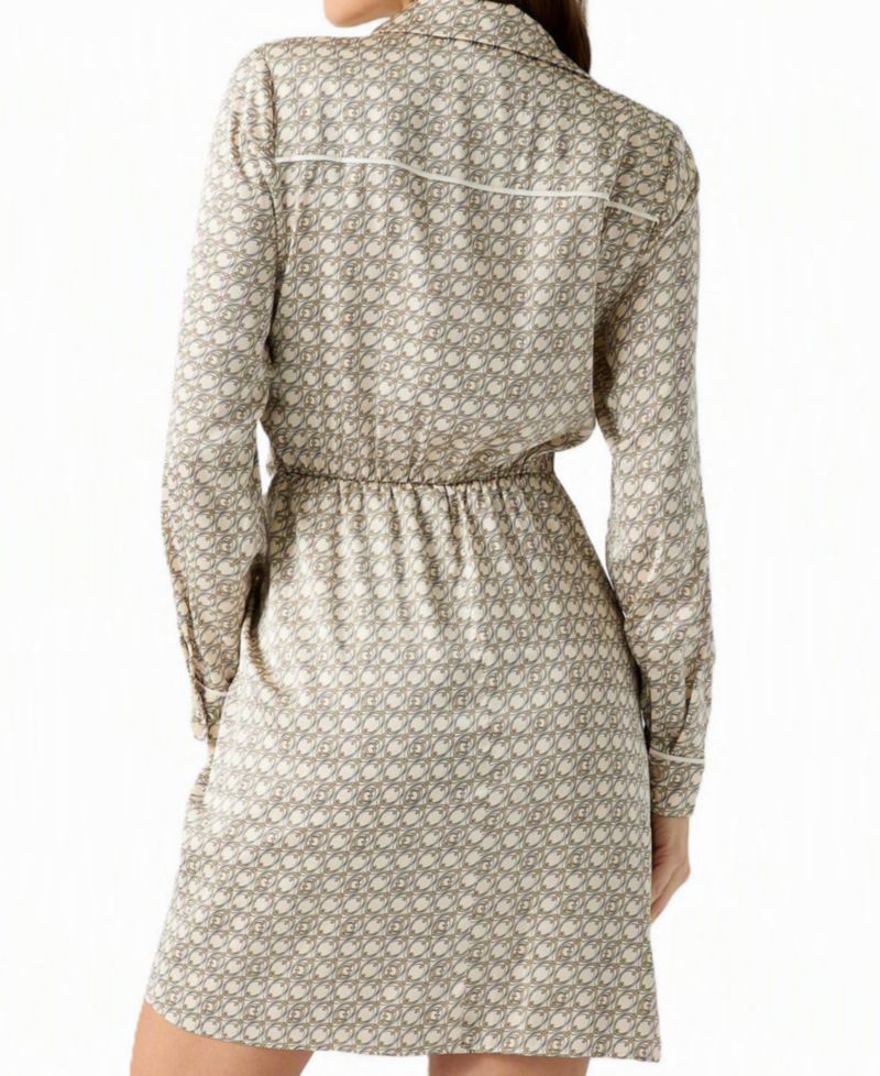 Women's Alya Long-Sleeve Wrap Geometric-Print Dress