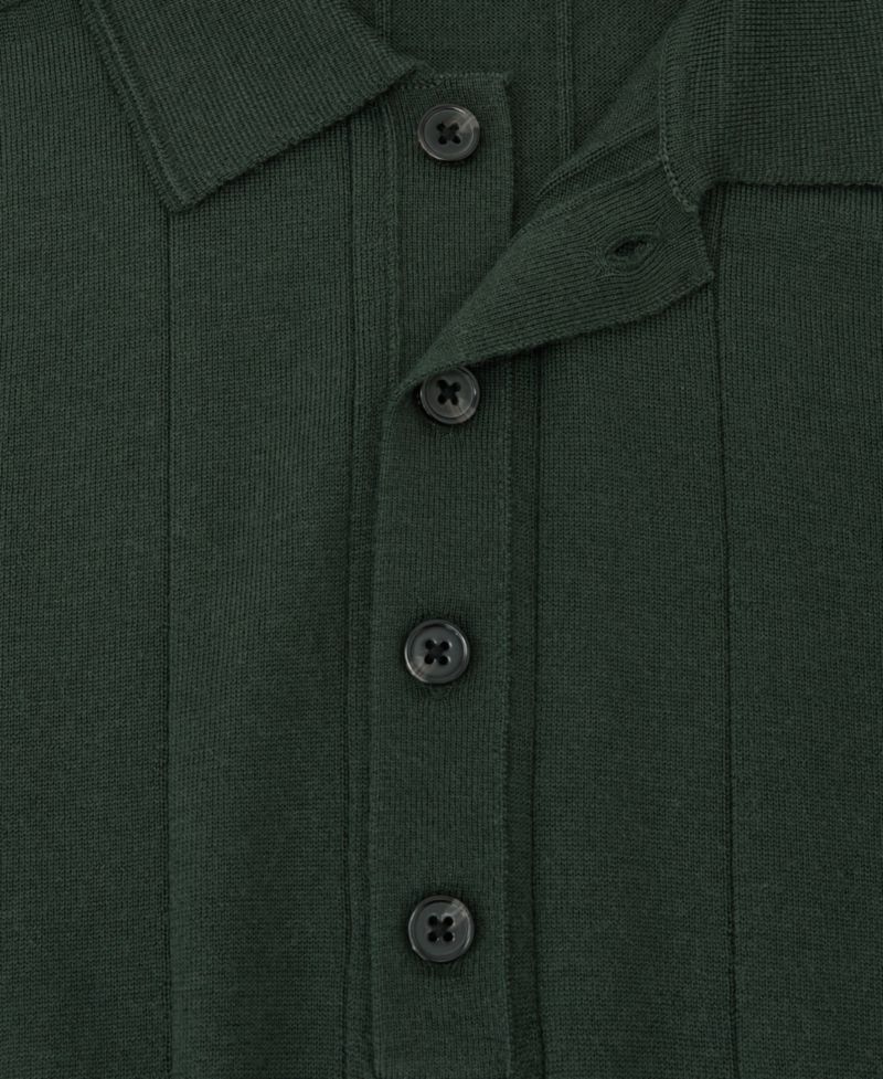 Men's Greyson Merino Wool Wide-Rib Polo Shirt