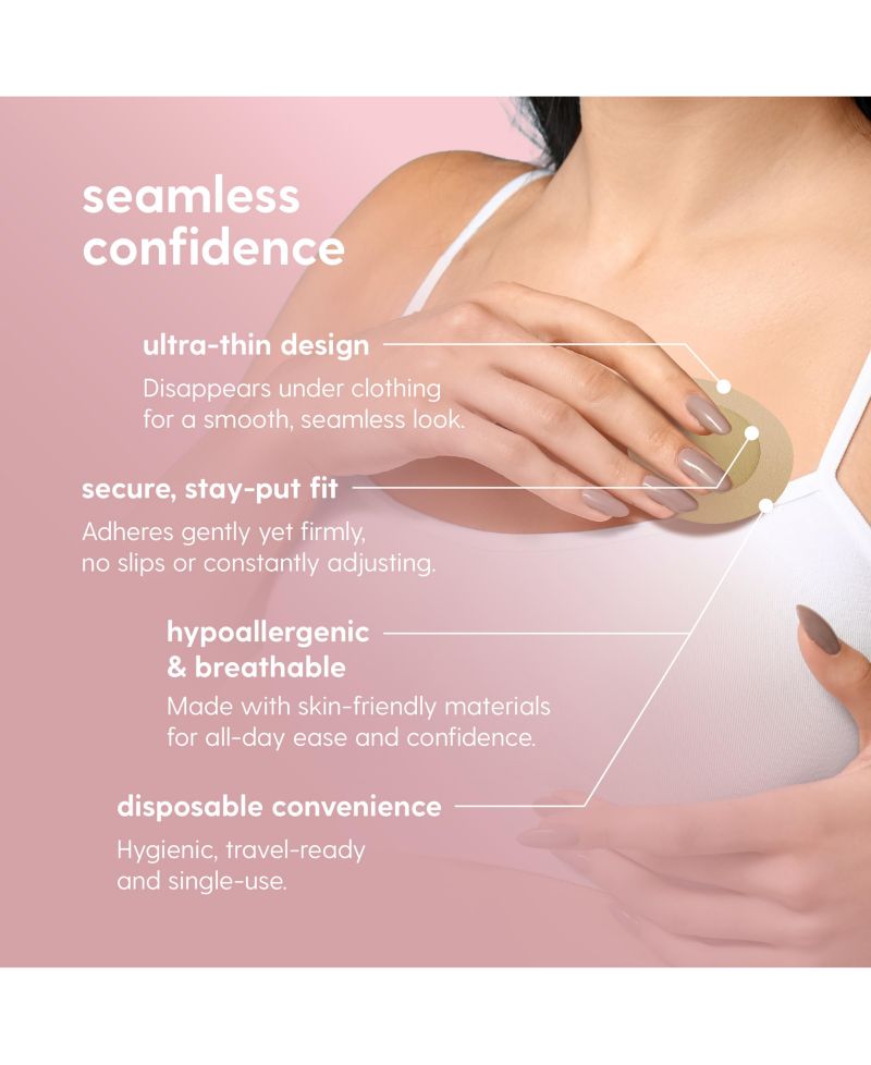 Disposable Nipple Covers for Women | Hypoallergenic & Breathable Nipple Covers | Seamless, Single-Use & Medical Grade, 40 Count