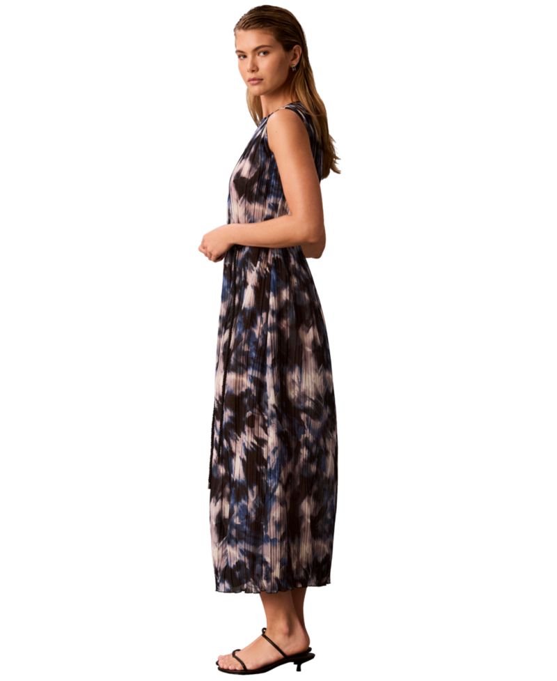 Women's A-Line Sleeveless Printed Midi Dress