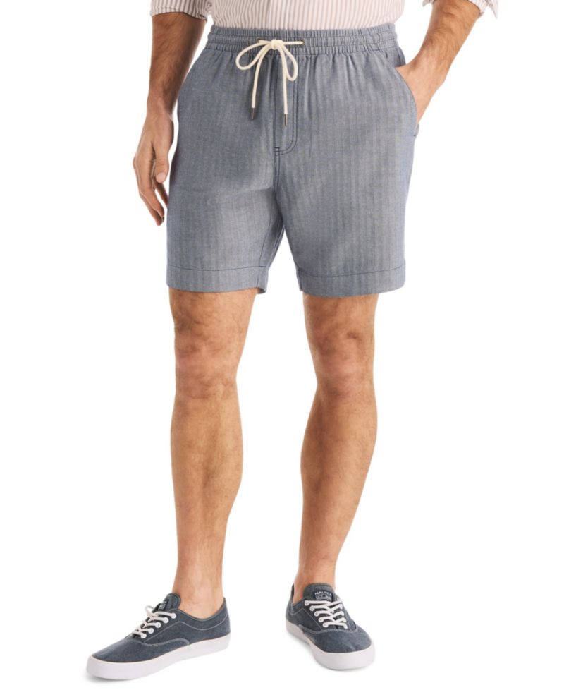 Men's Regular-Fit 7" Cotton Herringbone Shorts