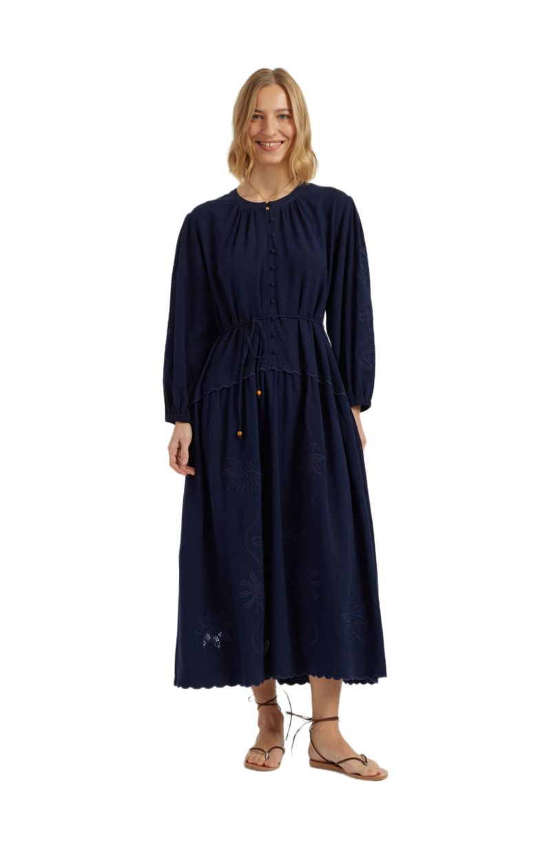 Women's Chinti and Parker Sienna Linen-Blend Broderie Dress