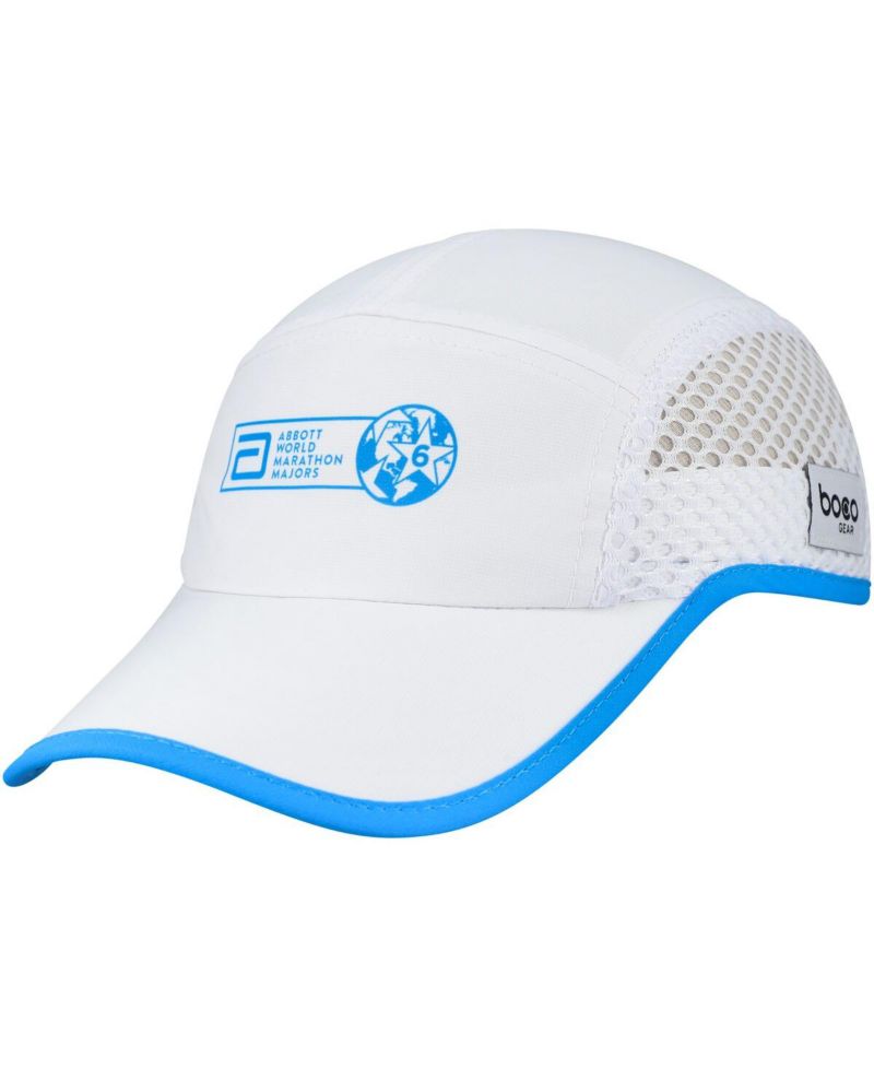 Men's and Women's White World Marathon Majors Running Mesh Adjustable Hat