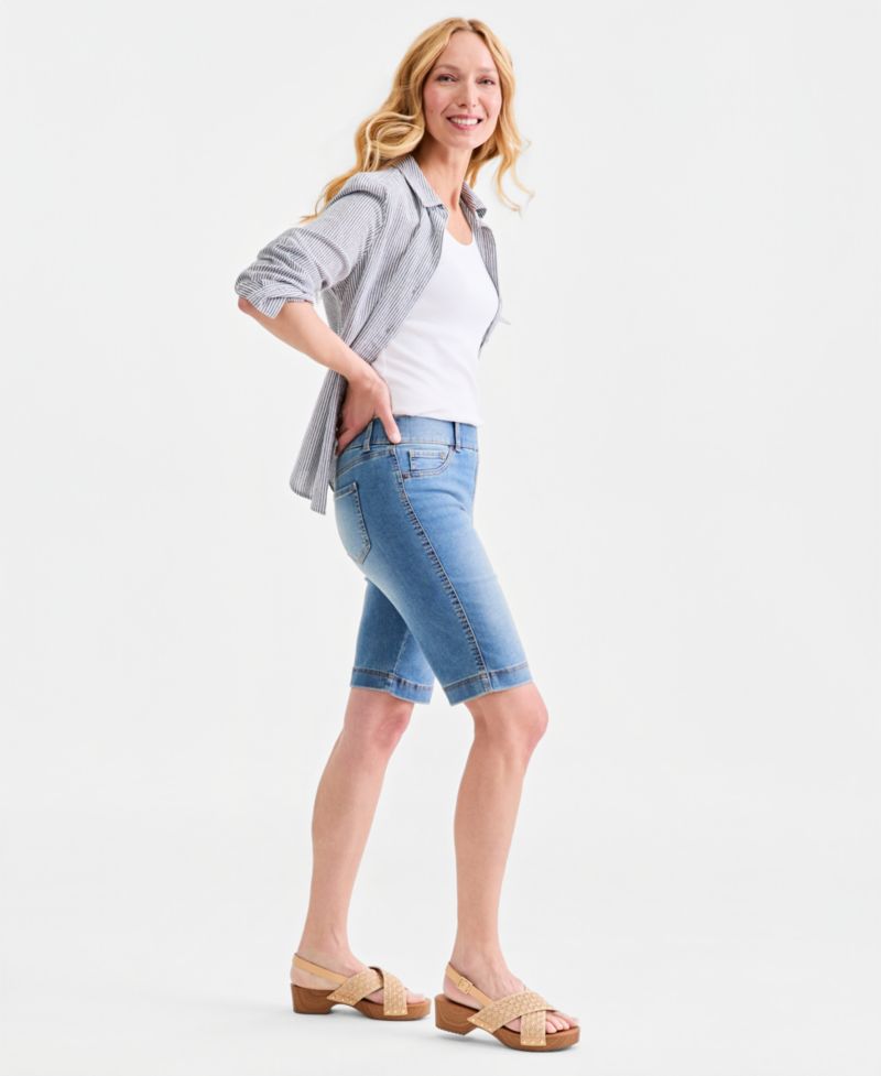 Petite High-Rise Shaping Bermuda Shorts